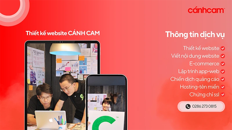 công ty thiết kế website chuyên nghiệp Cánh Cam