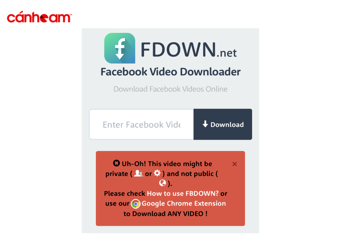 FDown Private cho phép người dùng tải video trên web online từ các tài khoản đã đặt chế độ riêng tư