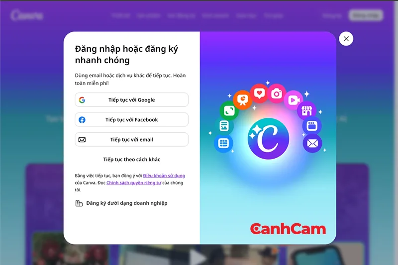 bước 1 đăng nhập Canva và chọn mẫu infographic phù hợp
