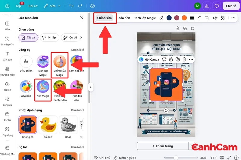 Chỉnh sửa hình minh họa sau khi thêm vào thiết kế infographic