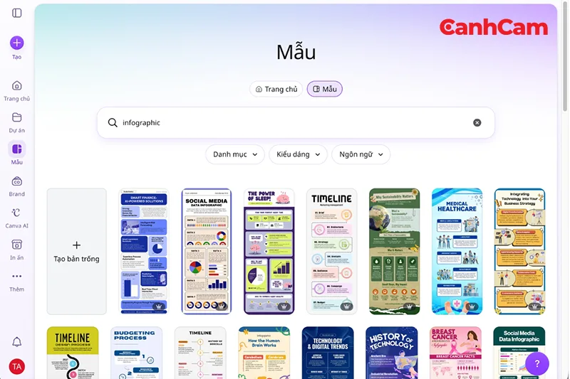 Tìm mẫu infographic phù hợp với nội dung bài viết