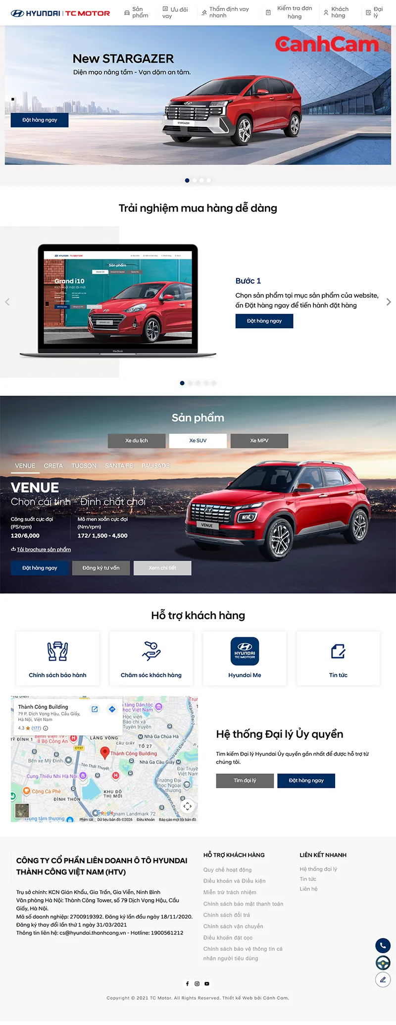 SAMCO Mẫu website xe ô tô chuyên dụng mà Cánh Cam đã thiết kế