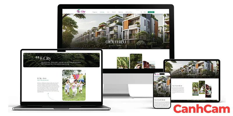 Website bất động sản E.City do Cánh Cam thiết kế