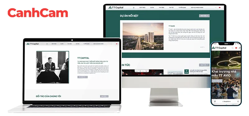 Website bất động sản TT Capital do Cánh Cam thiết kế