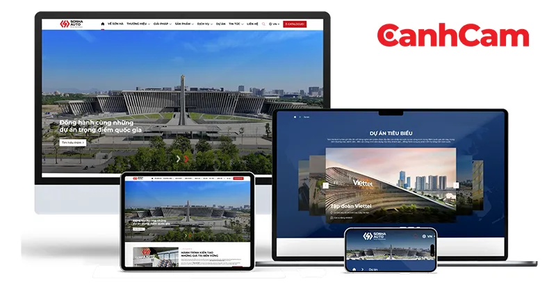 Sơn Hà Auto mẫu website nội thất cửa tử động mà Cánh Cam đã thiết kế