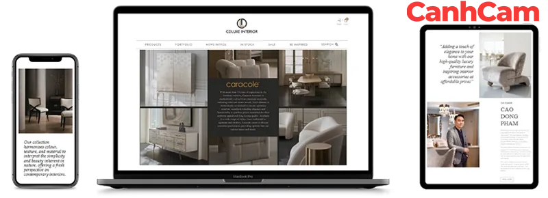 mẫu website nội thất cao cấp CDLuxe Interior