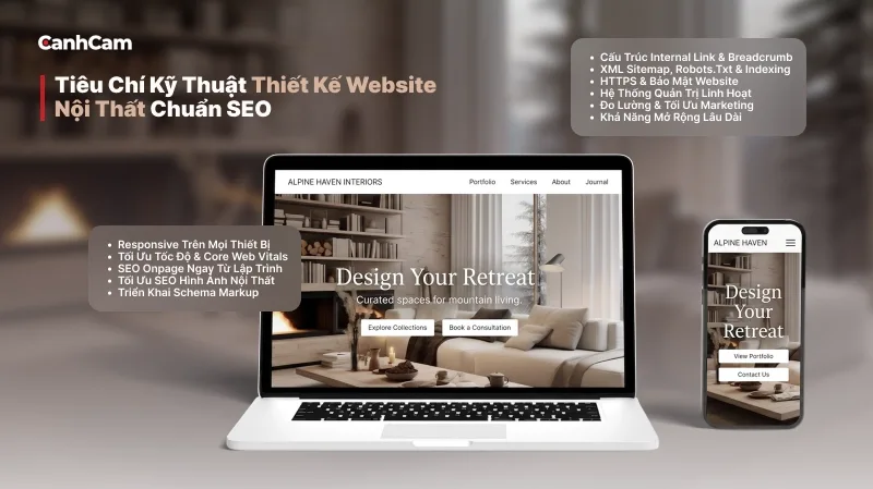 Tiêu chí kỹ thuật khi thiết kế website nội thất chuẩn SEO