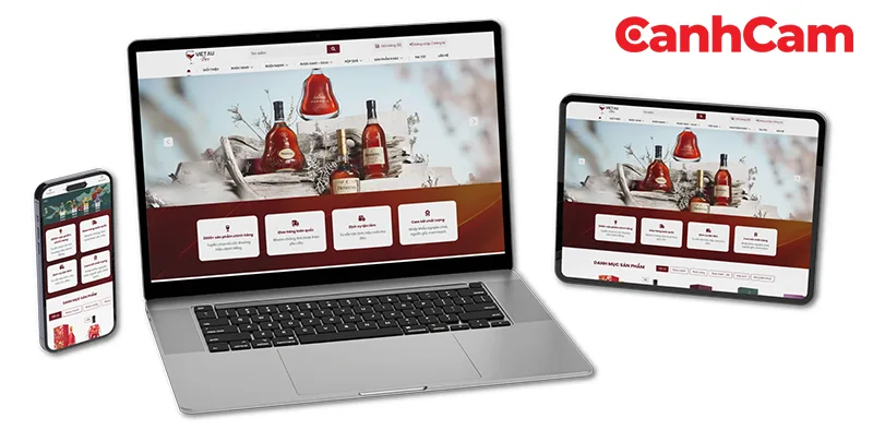 website Rượu Việt Âu do Cánh Cam đã thiết kế