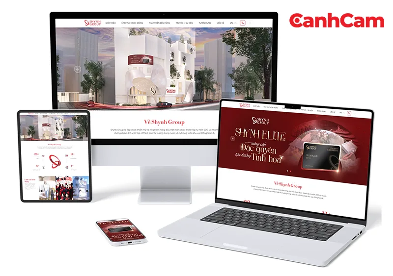 Mẫu website thẩm mỹ viện Shynh Group do Cánh Cam thiết kế