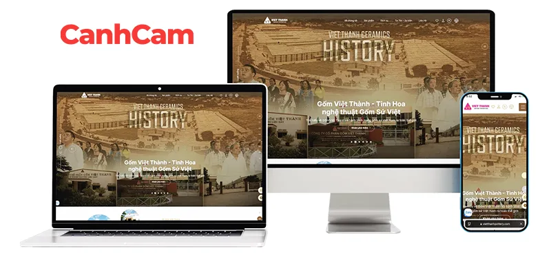 Gốm Việt Thành website giới thiệu sản phẩm mà Cánh Cam đã thiết kế