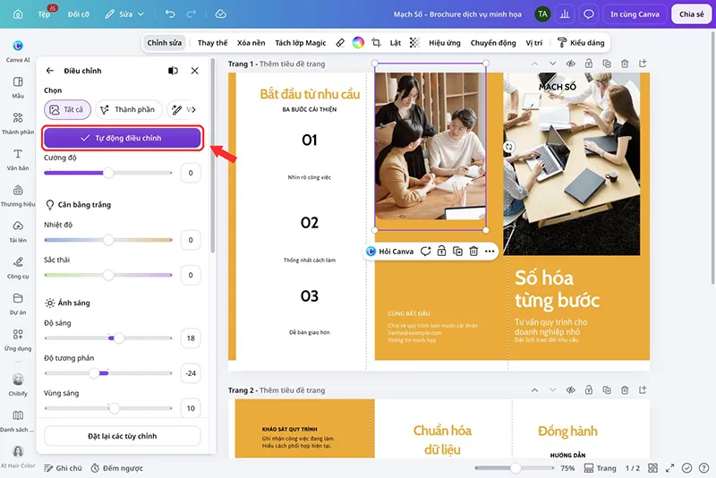bước 4 Dùng chức năng Tự động điều chỉnh rồi kiểm tra lại màu sắc của ảnh