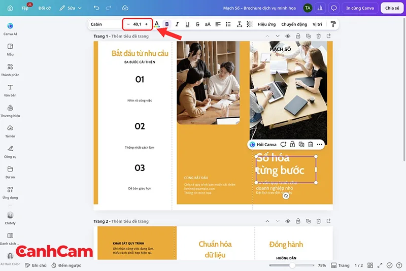 bước 2 thay tiêu đề và giữ thông điệp chính dễ đọc trên bìa