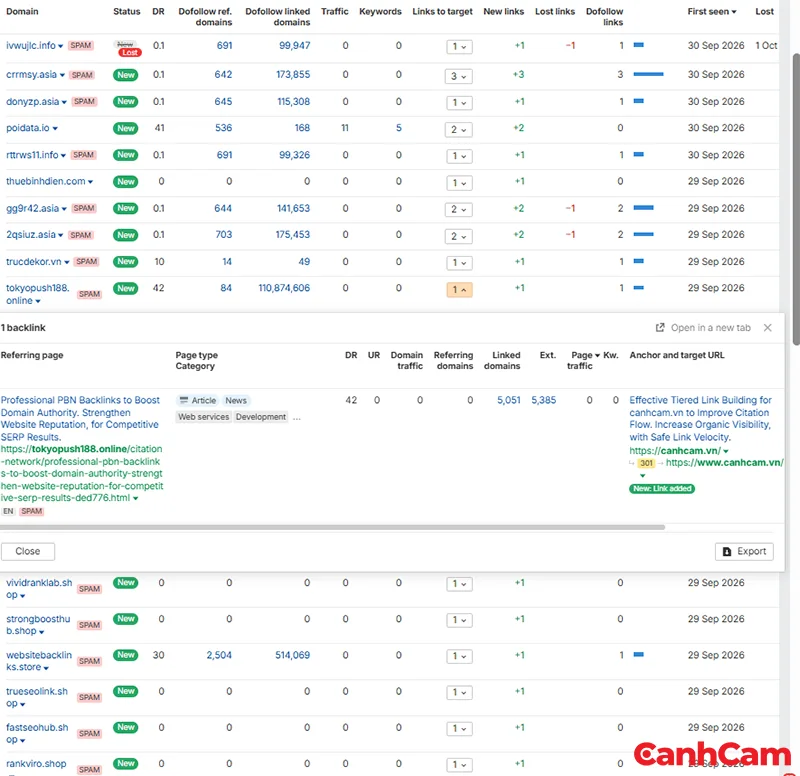 lọc danh sách backlink, domain xấu bằng công cụ Ahref