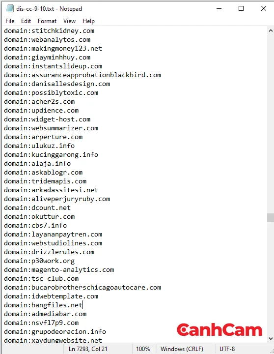 ví dụ 1 file disavow-link.txt cơ bản