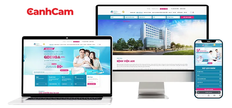 Website Bệnh viện Quốc tế Mỹ AIH do Cánh Cam thiết kế