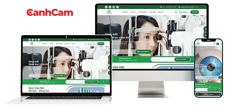 Website Bệnh viện Mắt Sài Gòn do Cánh Cam thiết kế
