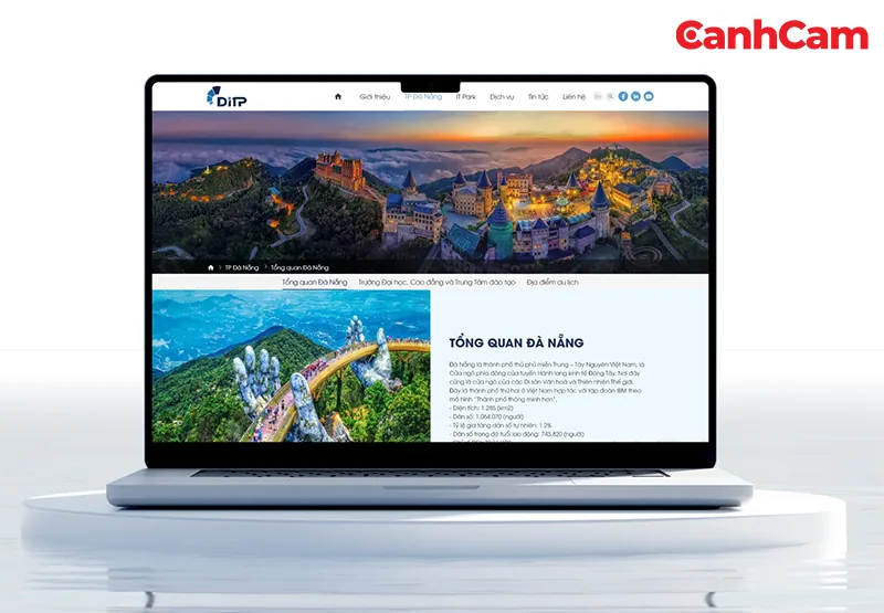 Mẫu website Đà Nẵng IT Park do Cánh Cam thiết kế
