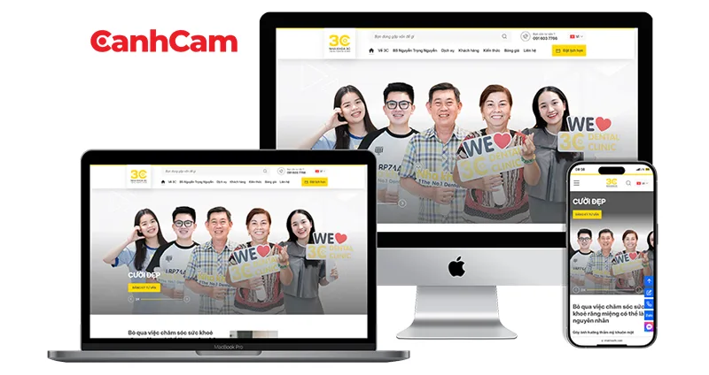 Mẫu website Nha khoa 3C do Cánh Cam thiết kế