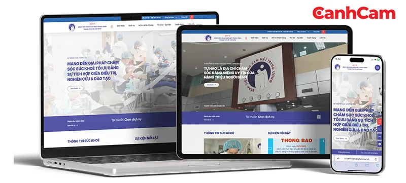 Mẫu website Bệnh viện Răng Hàm Mặt Trung ương TP Hồ Chí Minh do Cánh Cam thiết kế