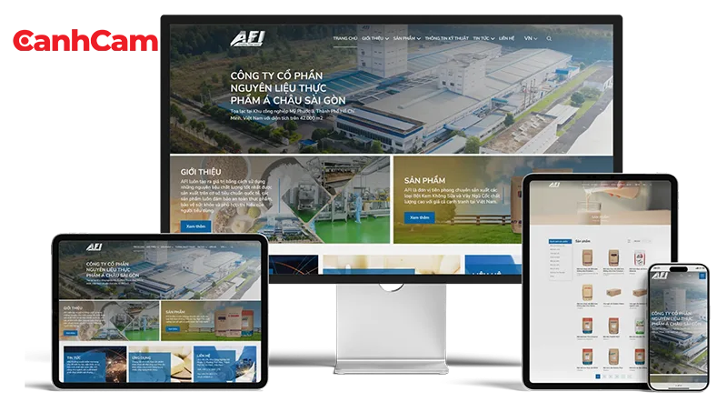 Website Website công ty nguyên liệu thực phẩm Á Châu Sài Gòn AFI do Cánh Cam thiết kế