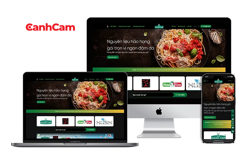 Golden Farm website Thương hiệu Thực phẩm F&B do Cánh Cam thiết kế