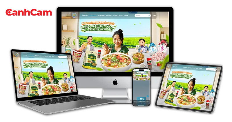 Nature Foods website thương hiệu Thực phẩm sấy do Cánh Cam thiết kế