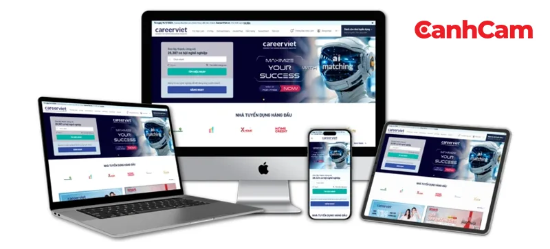 website tuyển dụng CareerViet do Cánh Cam thiết kế