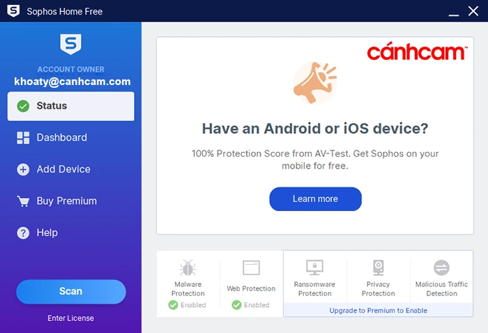 Sophos Home Free Antivirus phần mềm diệt virus miễn phí