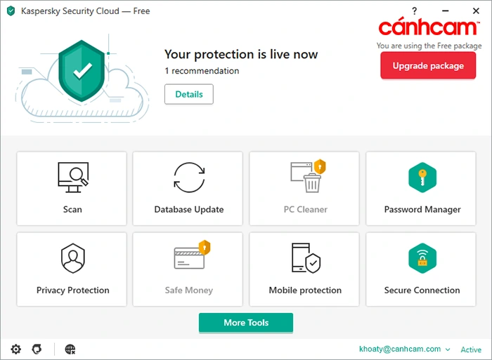 Kaspersky Security Cloud Free phầm mềm diệt virus Kaspersky nổi tiếng