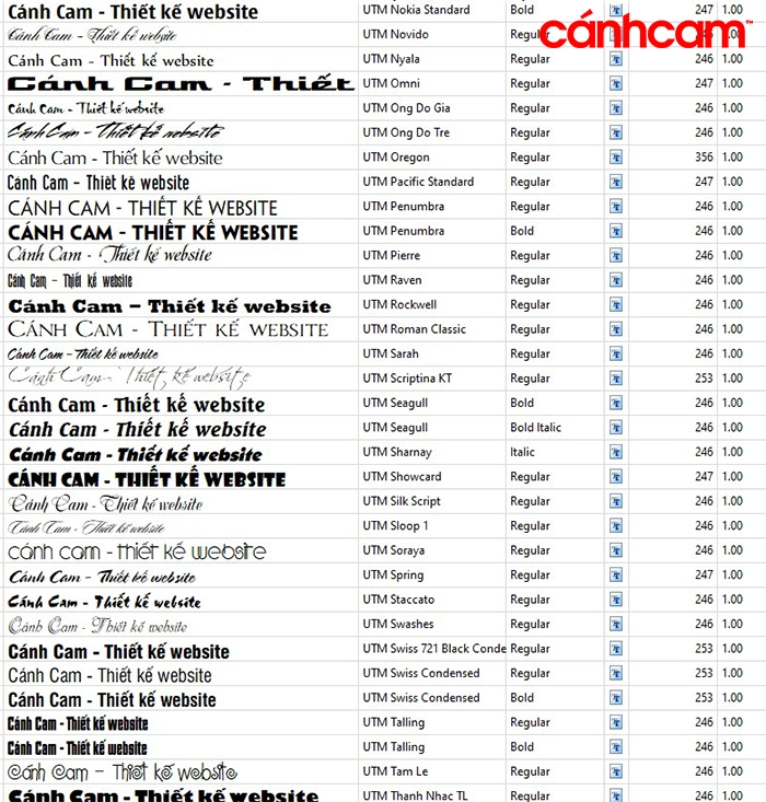 Font chữ đẹp UTM, font unicode thiên minh, tải font chữ đẹp Việt hóa
