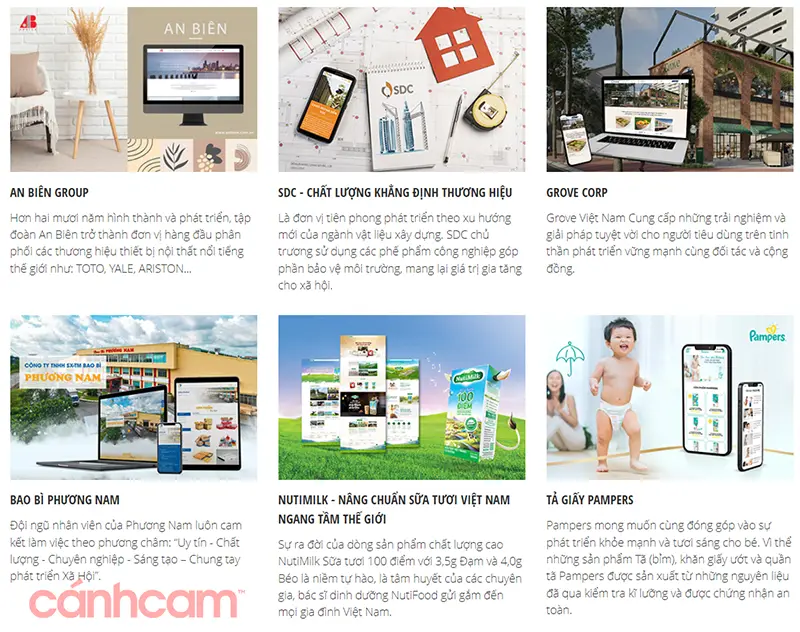website đã thiết kế của Cánh Cam 