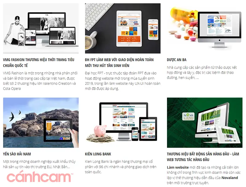 website đã thiết kế của Cánh Cam 