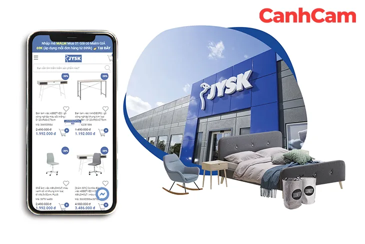 JYSK chuỗi bán lẻ toàn cầu thiết kế website bán hàng chuyên nghiệp
