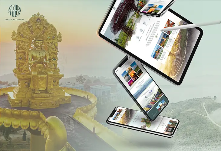mẫu website du lịch Samten Hills được thiết kế bởi Cánh Cam