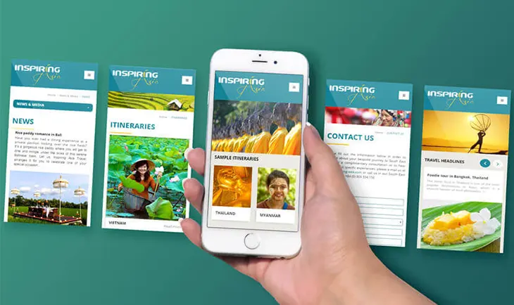mẫu website du lịch Inspiring Asia được thiết kế bởi Cánh Cam
