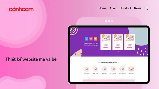 thiết kế website mẹ và bé, thiết kế trang web mẹ và bé, thiết kế website đồ trẻ sơ sinh, thiết kế web bán đồ trẻ em