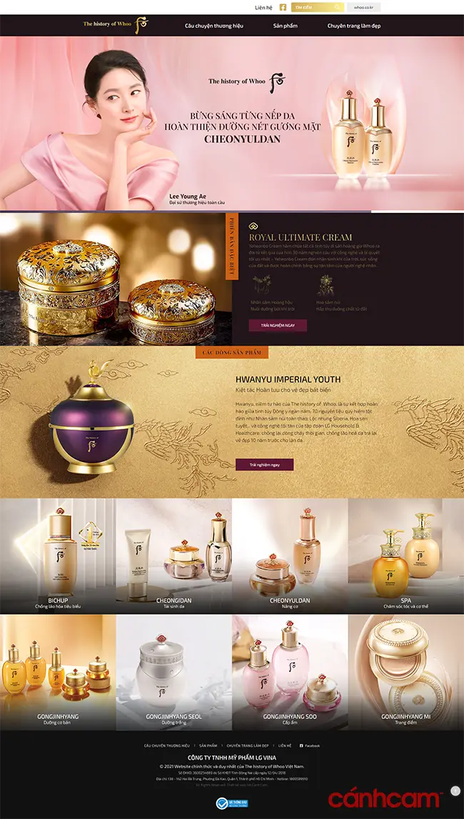 Whoo mẫu website mỹ phẩm đẹp