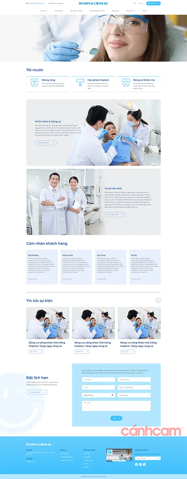 Thiết kế website nha khoa Dr.Nam do Cánh Cam thực hiện