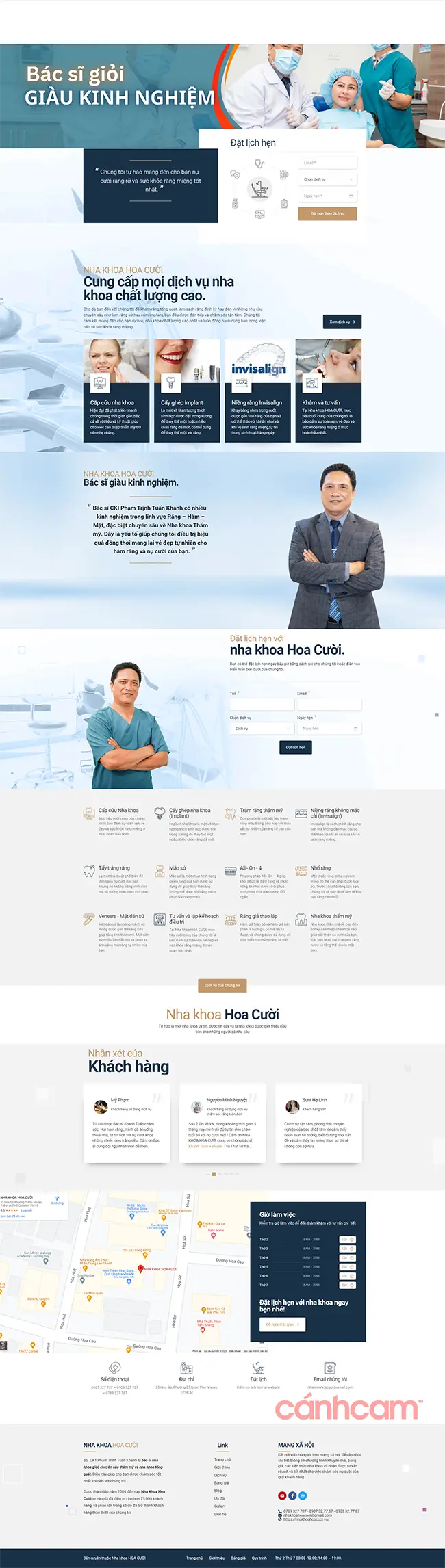 Thiết kế website nha khoa Hoa Cười do Cánh Cam thực hiện