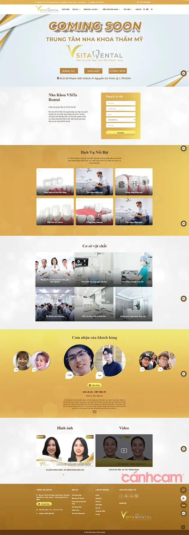 website nha khoa Vdental do Cánh Cam thiết kế