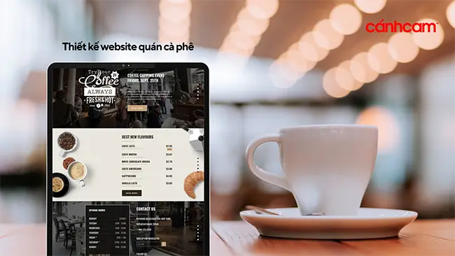 thiết kế website quán cà phê, thiết kế website quán cafe, thiết kế web bán cà phê, thiết kế trang web quán cafe, làm website quán caphe