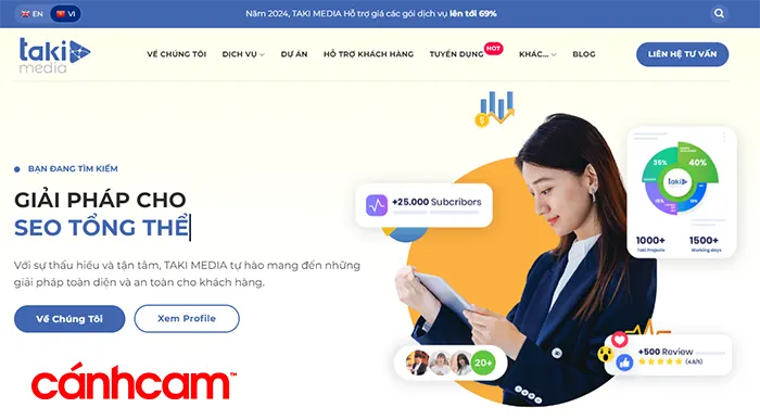 Taki Media thiết kế website online tại Huế
