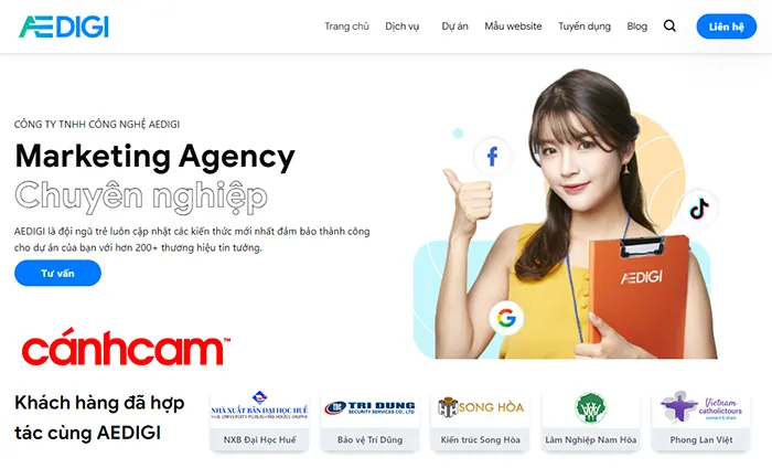 AEDIGI dịch vụ thiết kế website tại Huế
