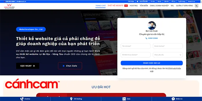 Websitevelope công ty thiết kế website tại Vũng Tàu