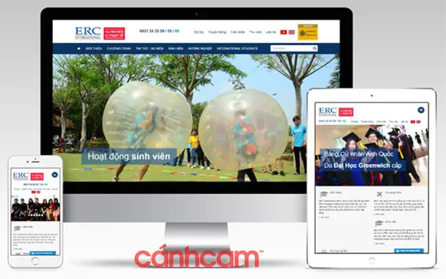 Cánh Cam thiết kế website Trường ERC International