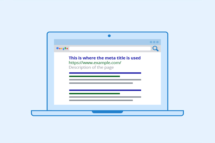 Thẻ Meta Title được thể hiện đầu tiên trên trang kết quả tìm kiếm