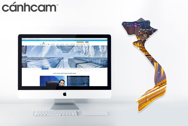 Giao diện web mà Cánh Cam thực hiện cho Đất Xanh Group