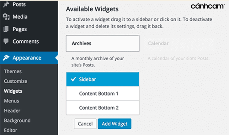 Cách xóa widget trong WordPress cũng dễ thực hiện