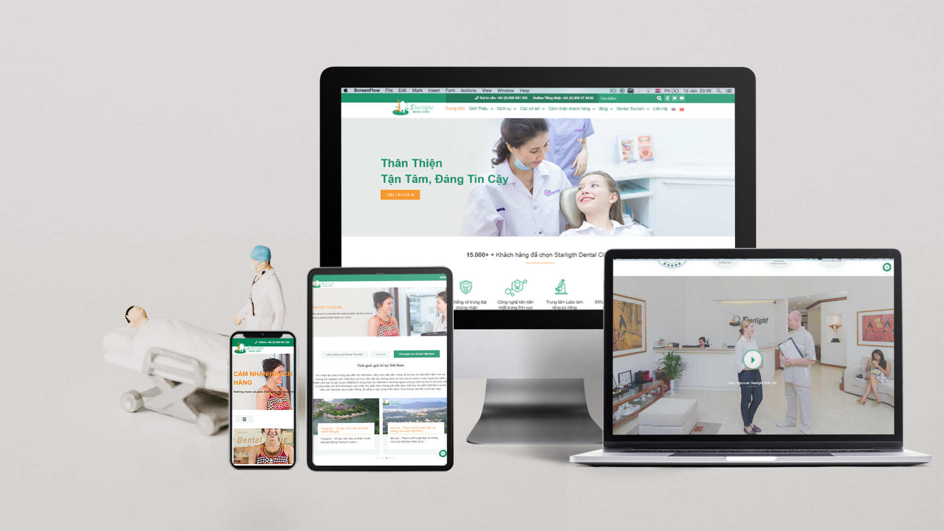 top mẫu website y tế đẹp website Starlight Dental