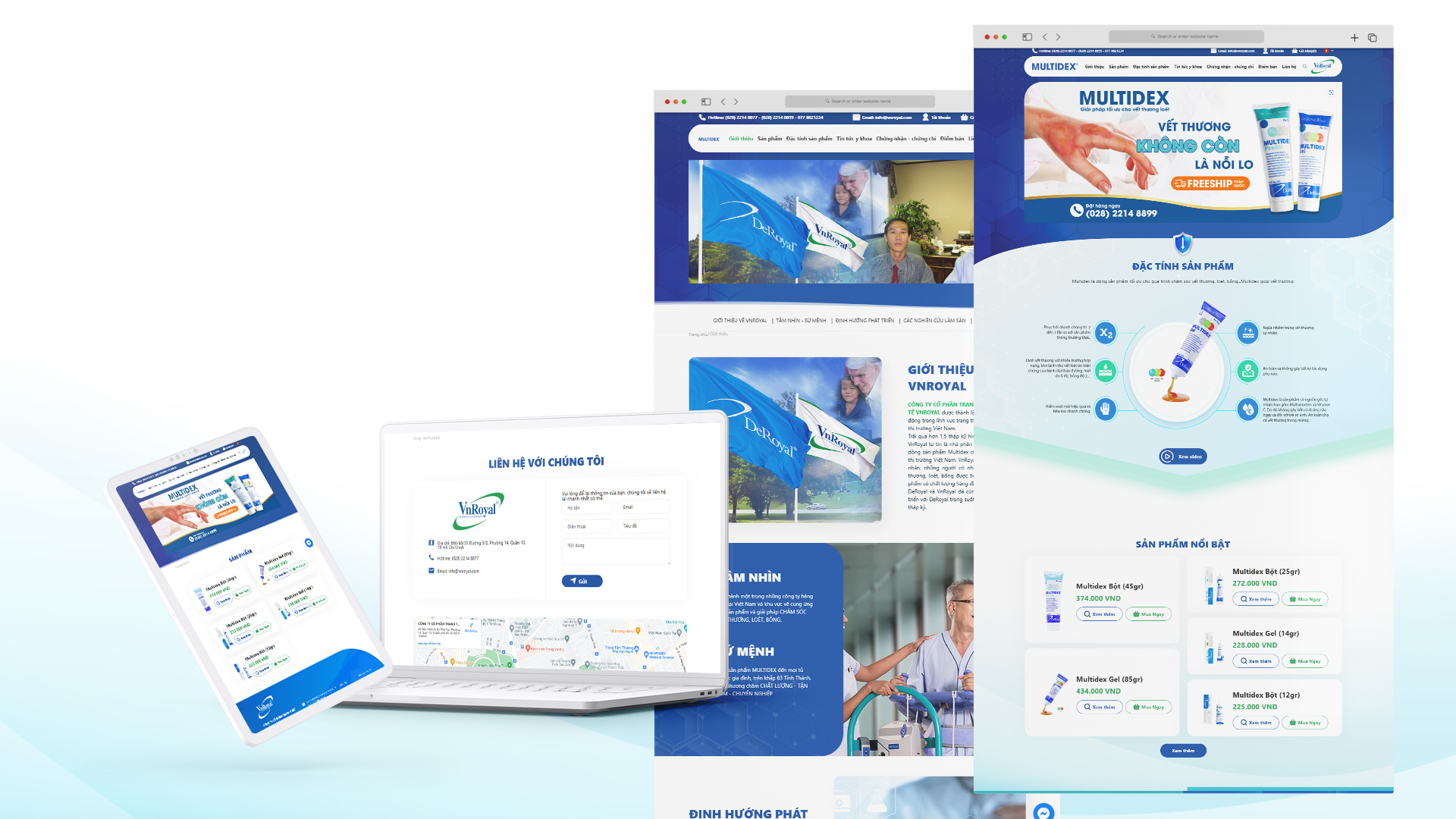 top mẫu website y tế đẹp website VnRoyal Multidex